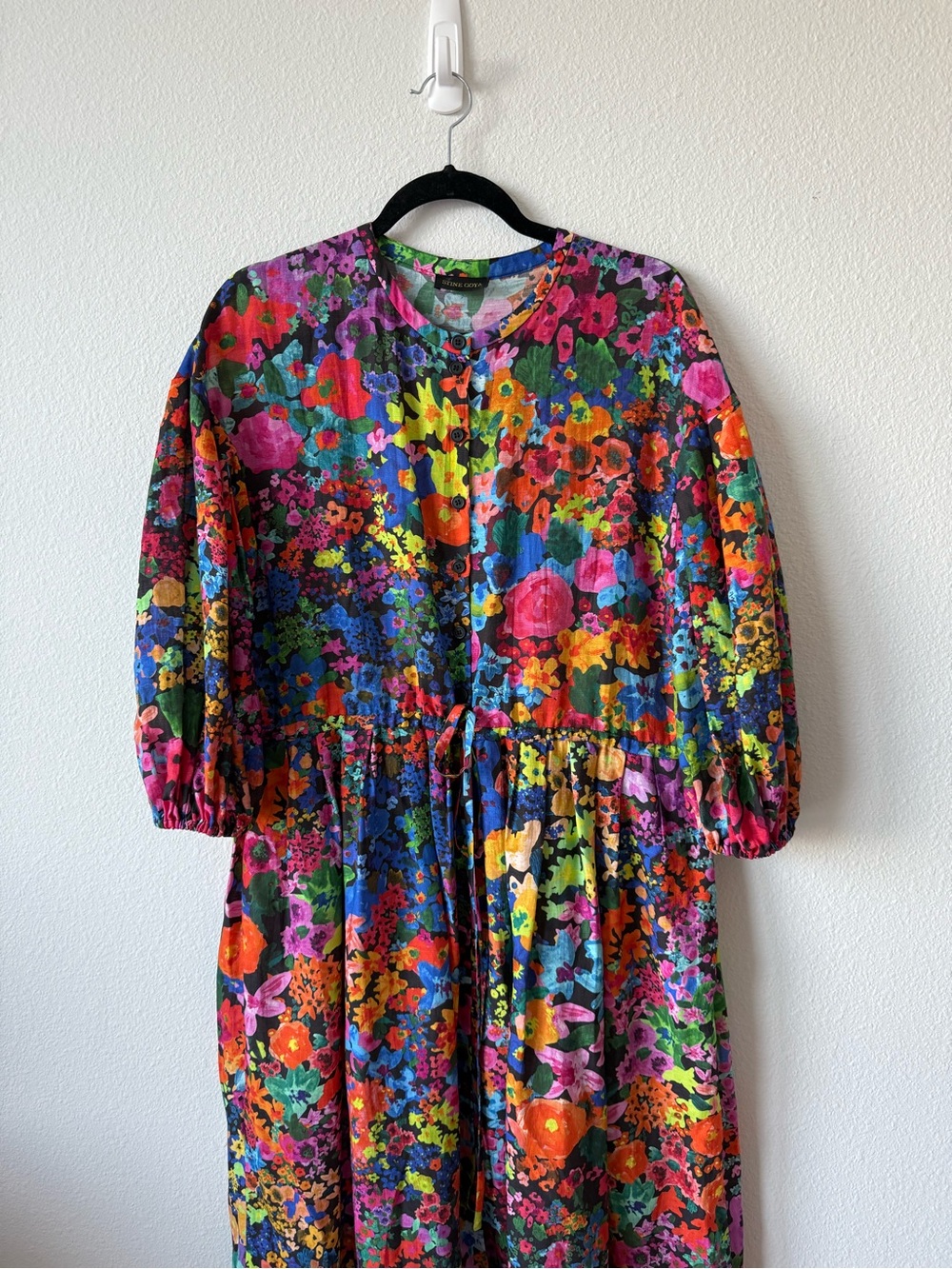 STINE GOYA Black Multicolor Floral Button-Up Dress - Picture 5 of 10
